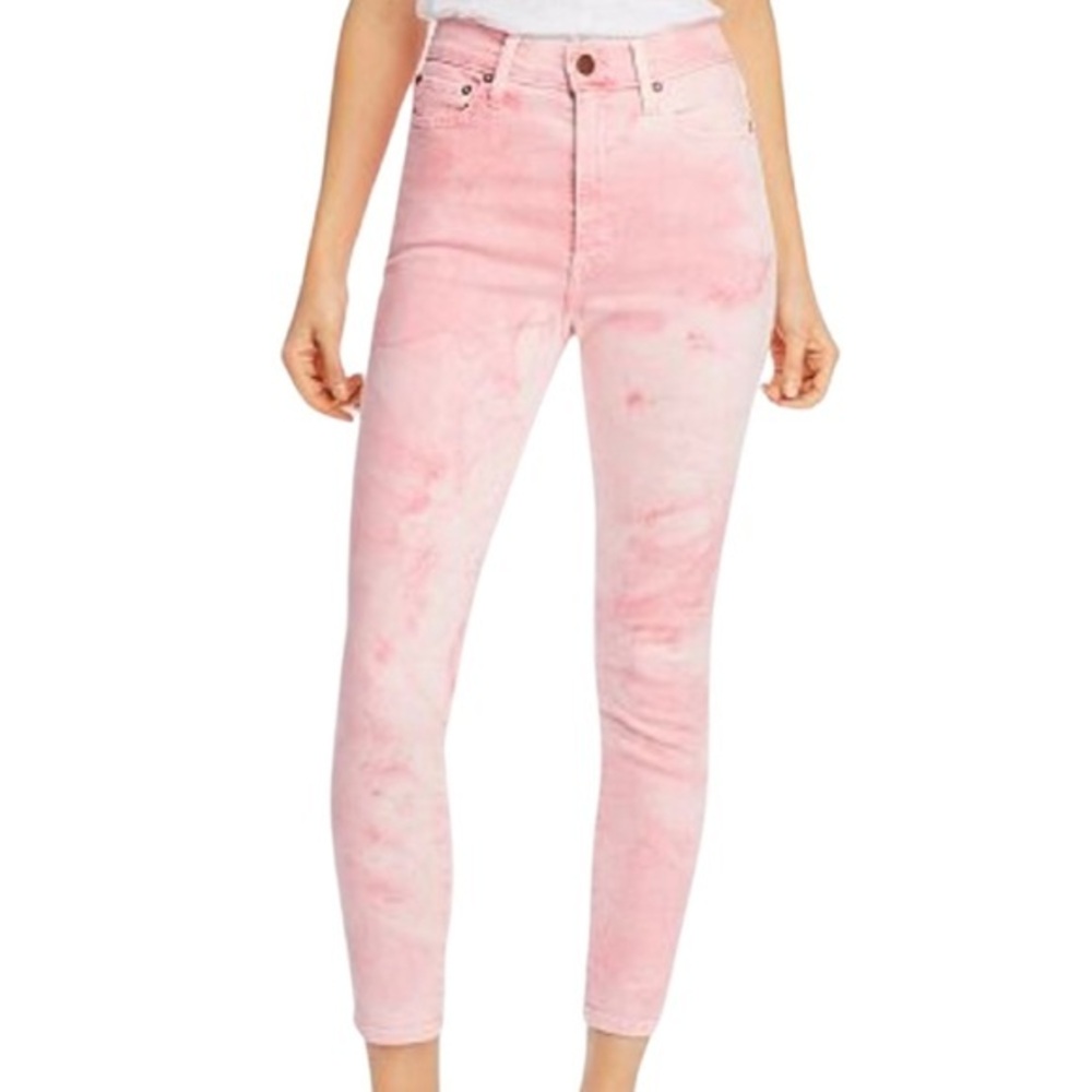 ALICE + OLIVIA PINK HIGH RISE ANKLE SKINNY JEANS